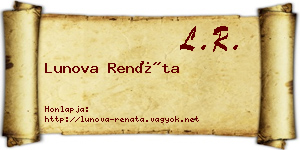 Lunova Renáta névjegykártya